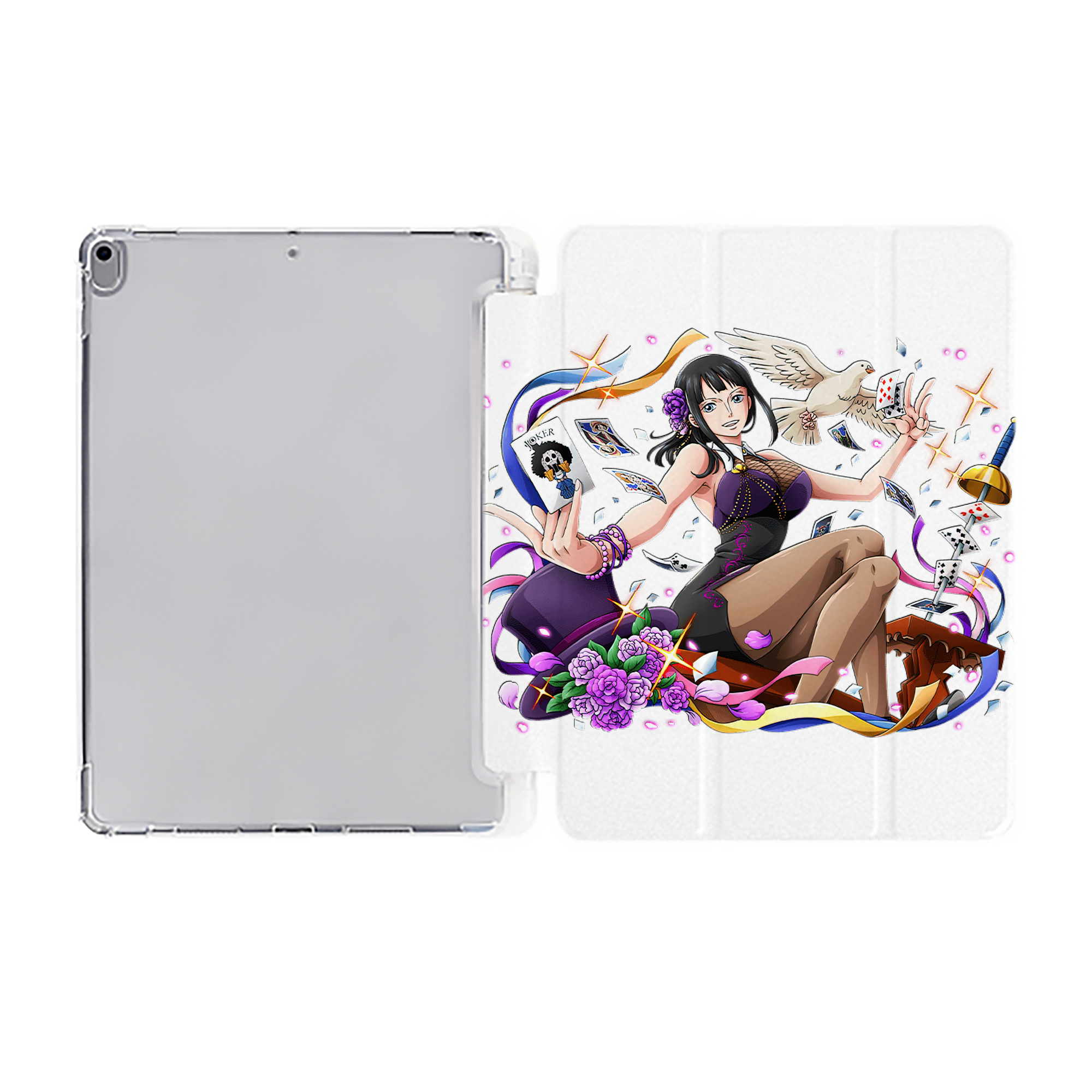 （画像用） ワンピース ニコ・ロビン ONE PIECE Nico Robin IPad ケース ペン収納付き 三つ折りスタンド PUレザー×シリコン 対応機種9.5/10.5/10.9インチ
